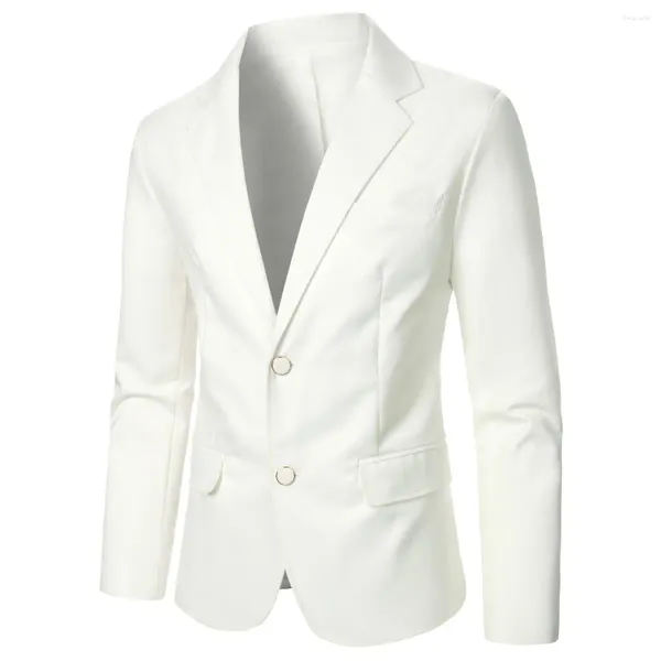 Herrenanzüge Anzug Jacke Solid Color Button Business Casual Style Männer Blazer Hochzeitsbräutiger Bühnenbühnen -Performance -Dinnerpartymantel