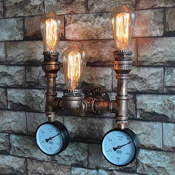 Lampade a parete Vintage Industrial Loft Acqua Lumo Light Riding Affermazione Multi Luci Luci Luce soggiorno Decor del bagno E27