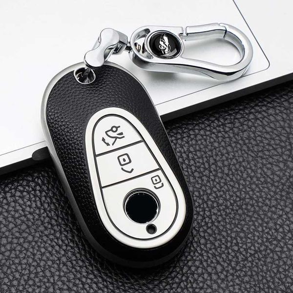 Auto Key Leder -Lederstil Auto Fernschlüssethülle für Mercedes Benz 2022 C Klasse S Klasse W223 W206 S350 S400 S450 S500 C200 C260 T240509