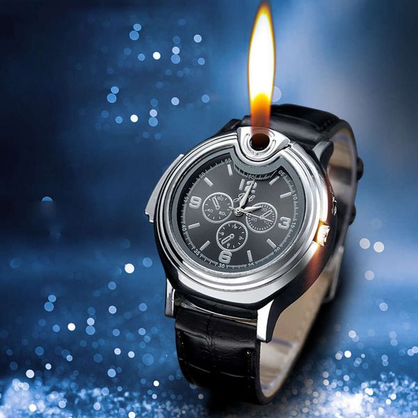 JW Creative Clocks orologi Apri Accendi di fiamma Flame Metal Gas personalizzato Accendi per sigarette Set di sigarette all'ingrosso