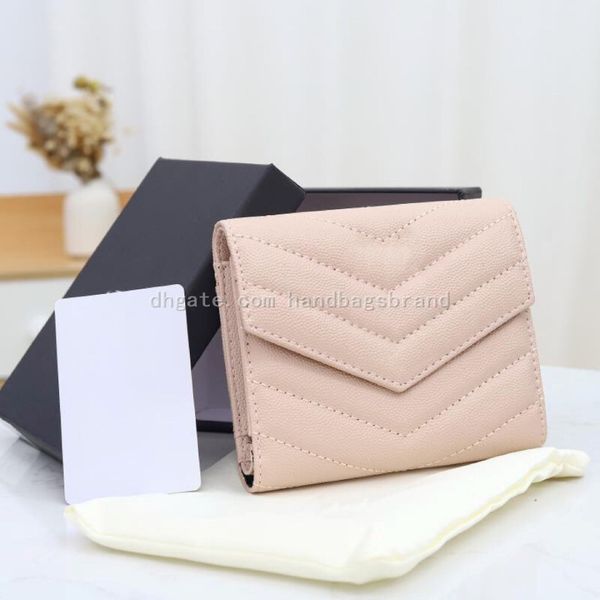 Berühmte klassische Damen Brieftet Caviar Tri-Fold Wallet Luxury Designer Brieftasche Lederkartenhalter Business Kreditkarte Halter 0655 Größe 12 290i