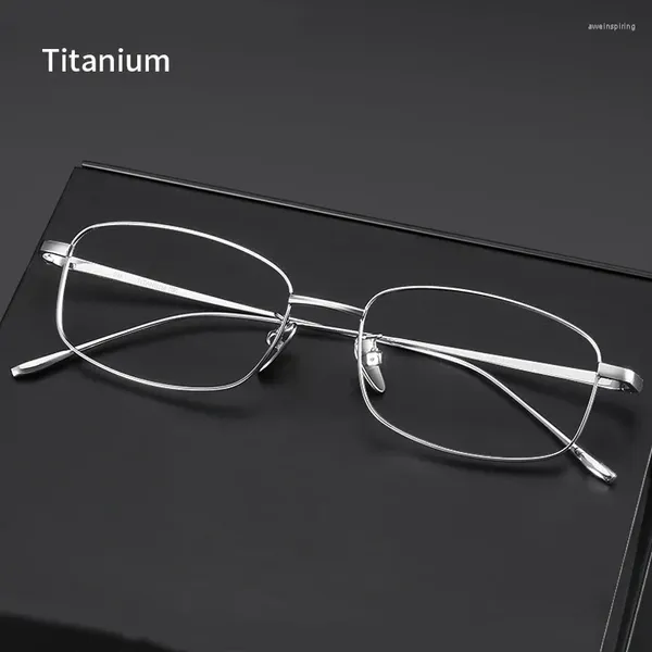 Sonnenbrillen Rahmen Ultra -Licht -Myopie -Brillen Rechteck Rahmen Titan koreanische Version Gold Draht optische Brille für Frauen
