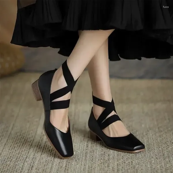 Одевать обувь блок -каблуки Женская обувь Мэри Джейн Готические каблуки в японском стиле Лолита со средним квадратным ног для женщин Абрикосой Y2K