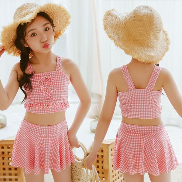 Summer Kids Imprimindo maiô para meninas moda moda bebê calma de banho macaron cor doce maiô