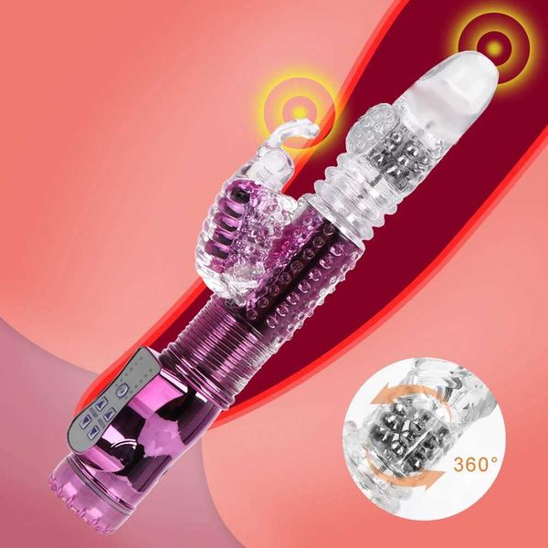 Altri oggetti di bellezza per la salute DILDO G-Spot Vibratore Stimolatore femmina clitorideo riscaldato Av Stick Rabbit USB ricaricabile Q240508
