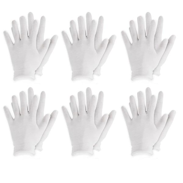 Guanti di cotone riutilizzabili guanti morbidi elastici per l'ispezione dei gioielli per monete spa per eczema estetico a mano asciutta