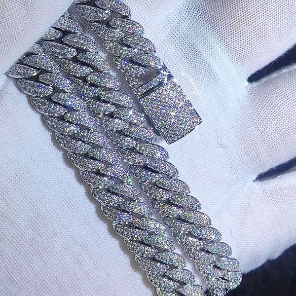 10 мм хип -хоп кубический циркон CZ Iced Out Bubbles Cuban Link Chain Ожерелье для женщин -ювелирных изделий подарка на день рождения