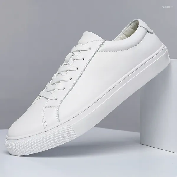 Scarpe casual lussuosa vera pelle sneaker versioni coreane bianca 2024