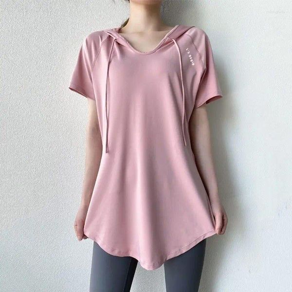 Camicie attive sport top per capispalla da donna con rivestimento corto a copertura corta asciugatura rapida t-shirt t-shirt abito da yoga