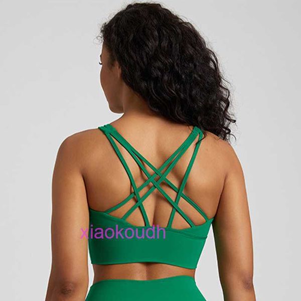 Designer lul yoga outfit sport rera da donna ad alto supporto alla vendita calda moda sexy stringa di bellezza di bellezza palestra di fitness reggiseno nudo nudo sentenza allenamento