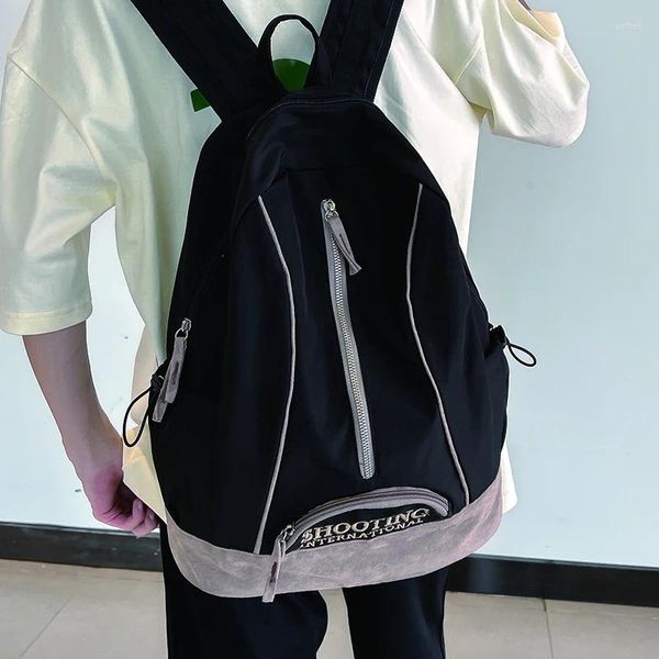 Backpack 2024 Nylon feminino para meninas Solid Color School School Feminino Estudante de grande capacidade Rucksack de alta qualidade Lady Mochila