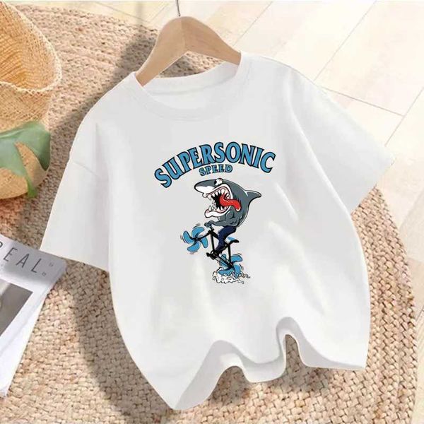 T-shirts Boys Fuuny Tee Summer Bigboy Graphic Tee Boys T-shirt a maniche corte per bambini cotone casual topl240509