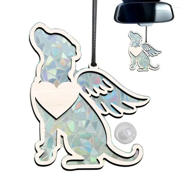 Estatuetas decorativas acrílico Hang Sun Catcher Dog Memorial Rainbow fabrica