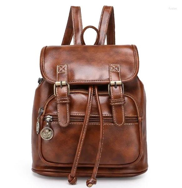 Sacchetti scolastici donne designer marchio zaino vintage pura spalla vintage retrò piccola donna scolastica mochila carina