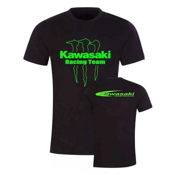 T-shirt maschile magliette kawasaki uomini vestiti per bambini corti slve moto gp gp gp entusiast team di camicia motocross atv motocross motocricon