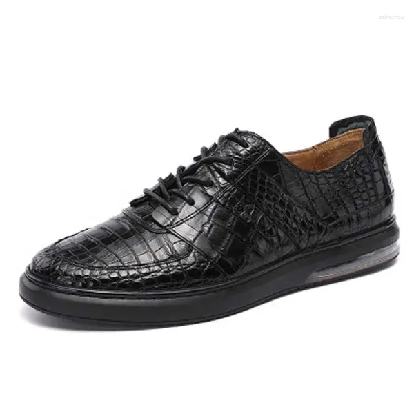 Sapatos casuais Hubu Crocodile Trend Men Moda Moda Leather Air Shoe Sole