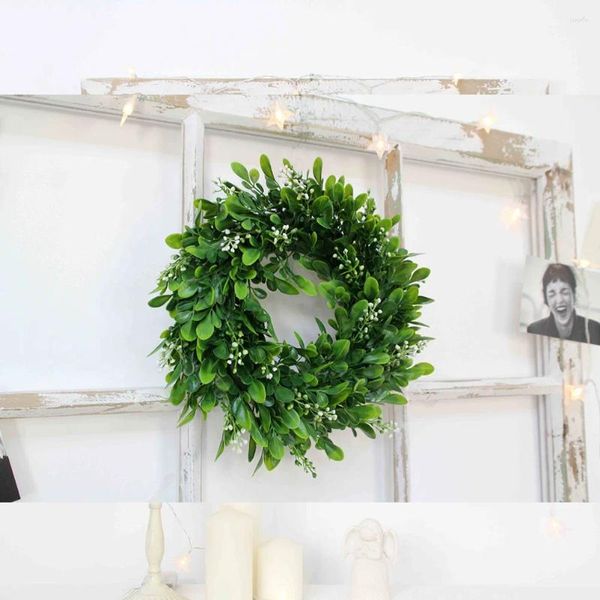 Flores decorativas 33cm Festival Wreath Door Wall Ornament for Christmas Party Wedding Decor Home