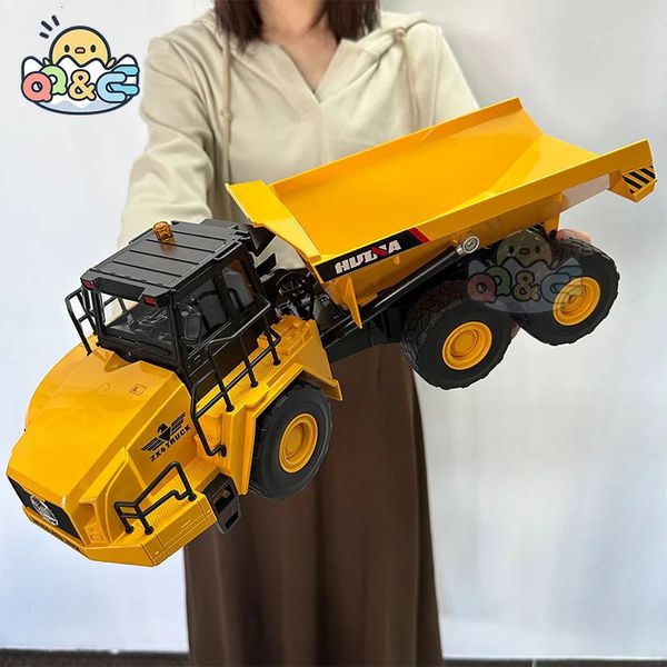 Huina 1553 118 RC Truck Dumper Bagger Crawler 9ch 24G Radio -Steuerung Autos Traktormodell Spielzeug für Boy Geschenk 240508