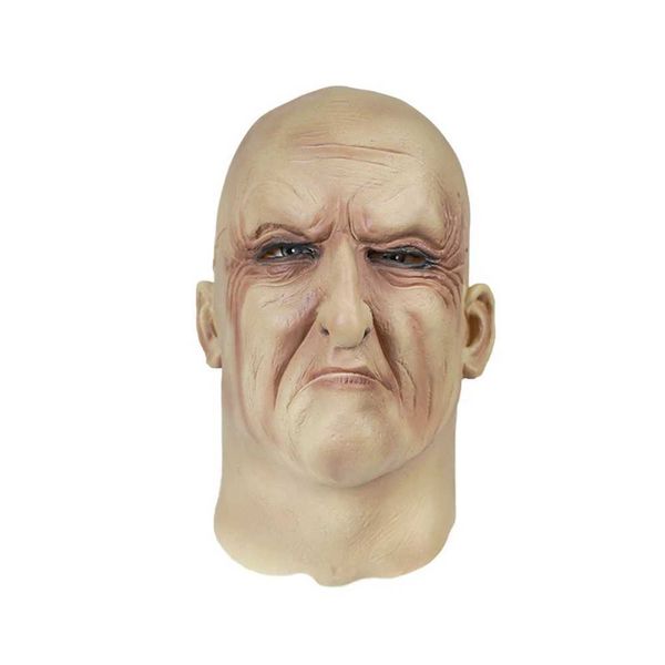 Партийная маски для костюма Нового Хэллоуина Латекс Полная голова маска для лица Реал лысых пожилых людей Страшные магические реквизиты Q240508