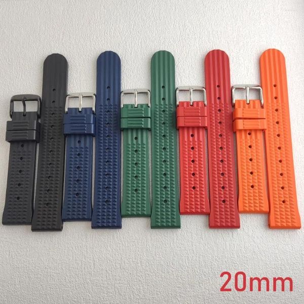 Assista Bands Strap 20mm Universal Silicone Rubber para NH35/36 Casos disponíveis em uma variedade de cores movimentadas automáticas