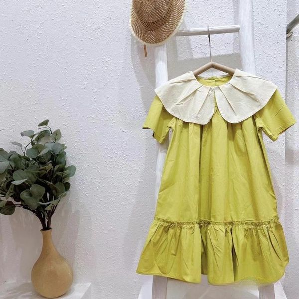 Meninas vestidos de meninas vestido por atacado verão 2024 versão coreana de algodão casual de estilo ocidental