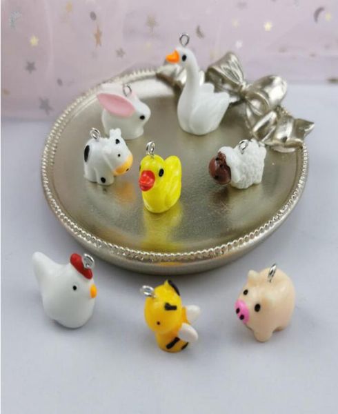 Jinglang Resin Cast Animal Charm Piccola Ape Giallo Orecchini di pollo a ciondolo Accessori del braccialetto a ciondolo 4394431