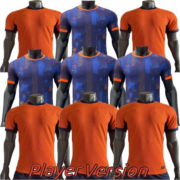 24 25 Paesi Bassi Memphis de Jong Virgil Dumfries Bergvijn 2024Holland Club Jersey Shirt 2025 Versione giocatore a casa uniforme da calcio Klaassen Blind de Ligt