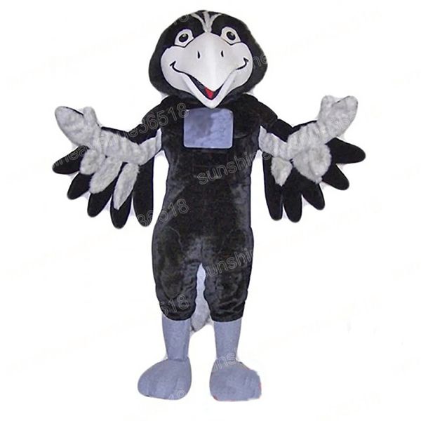 Tamanho do adulto Black Hawk Mascot Costume Top Cartoon Anime Tema Personagem Carnaval Unissex Tamanho da Festa de Aniversário de Natal ao ar livre