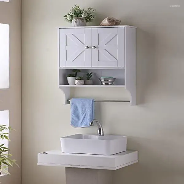 Caixas de armazenamento prateleiras ajustáveis Armário de parede de parede Montou a casa de fazenda com salas de toalhas que economizam espaço sobre o banheiro