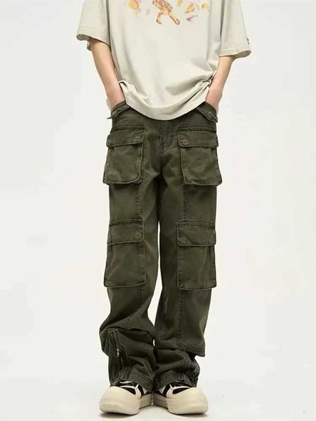 Jeans maschile cyber y2k streetwear multisca