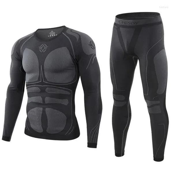 Roupa térmica masculina Esdia Esportes de esportes Jersey Set.