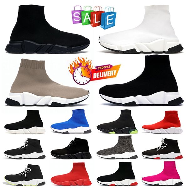 Sapatos de meias baratas sapatos de grife masculino all preto branco rosa azul vermelho bege chaussure treinadores de moda de luxo tênis Walk