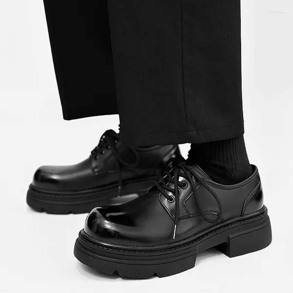 Lässige Schuhe Hight Quality S/A Black Leder für Herren -Hombre -Teenager tägliche Kleidungshöhe zunehmen