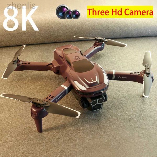 Дроны v68 RC Drone 8K Профессиональная трех HD -камера 2.4G Объединение препятствий Авиационная фотография Оптическое поток складываемые четыре вертолетные игрушечные подарки D240509