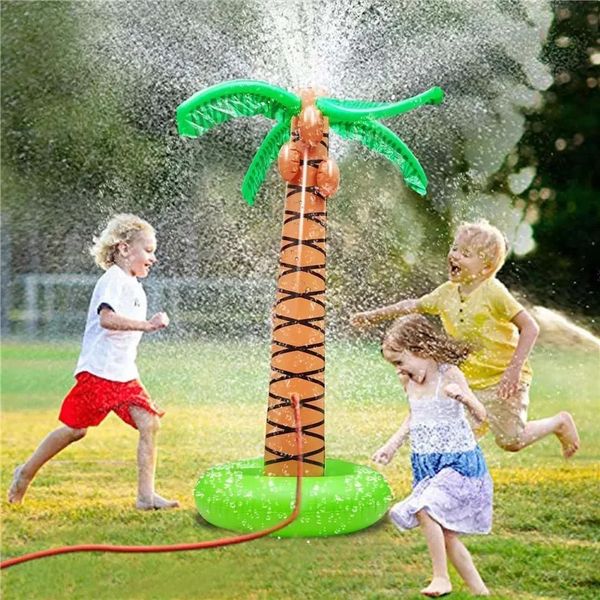 Summer Giant Inflable Toys Featon Coconut Tree Tree Hawaii Beach Piscina Piscina Sprays Sprakler Brinquedos de Água Inflável 240508