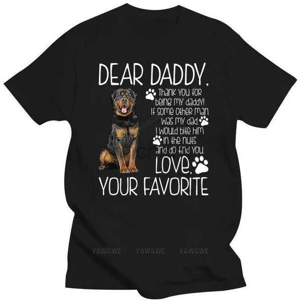 As camisetas masculinas adoram sua camiseta favorita de cachorro Rotweiler respirável primavera/verão extra grande s-5xl manga curta de manga curta camisa de tendência D240509