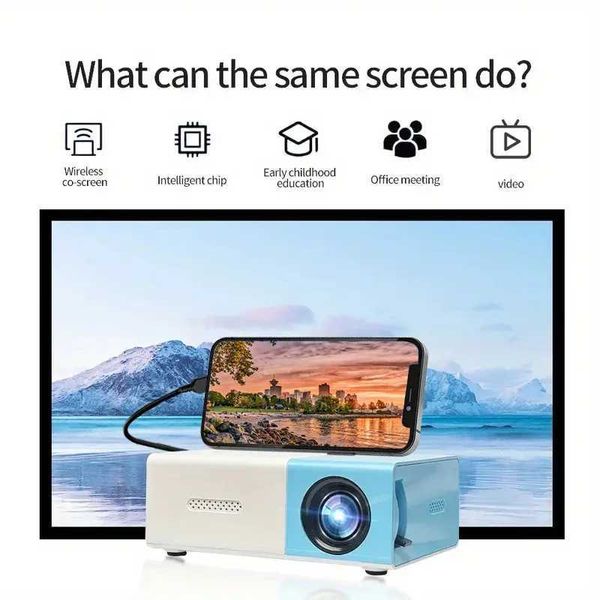 Проекторы YG300 Entertainment Mini Projector, совместимый с плагином USB HD SD, могут подключаться к встроенным и наружным акустическим динамикам J240509