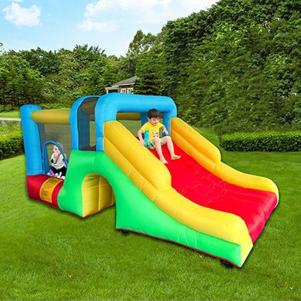 Corso a ostacoli all'aperto per bambini Grotolabile giocattoli per saltare Business Avvia Combo da scivolo con foraggio per trapano gioco di esterno divertimento in Garden Party Small Gifts Bounce House