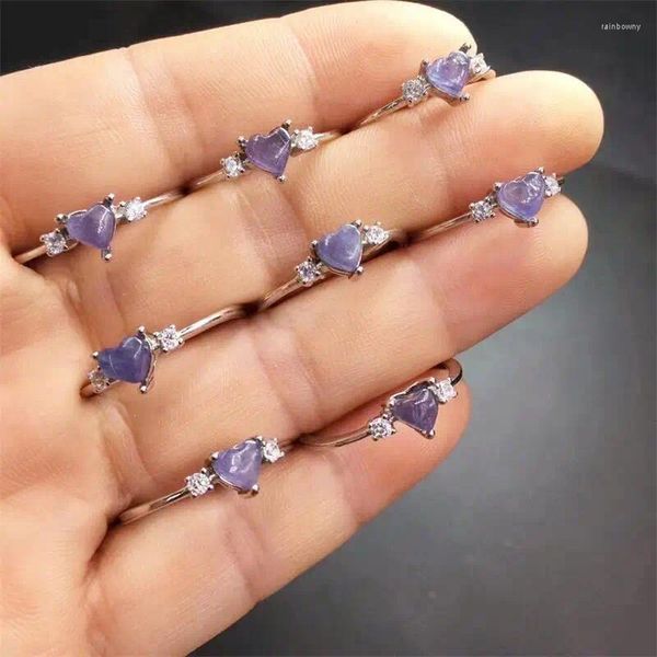 Link Bracelets S925 Anello naturale Tanzanite Anello Sterling Sterling Fashion Healing Reiki Jewelry for Women Holiday Gifts 1pcs