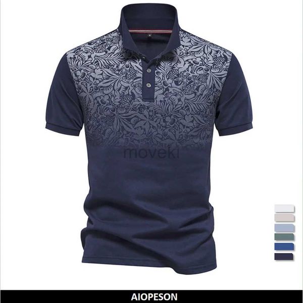 Camicie da uomo Abito Nuovo Design Gradiente Stampato in cotone Misce di polo per uomo STAGGIO SIMS SIMS FASHILE POLOS D240427