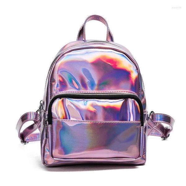 Mochilas de bolsas escolares para meninas adolescentes Rugzak laser pvc mochila feminina moda feminina mochila uma bolsa de bolsa
