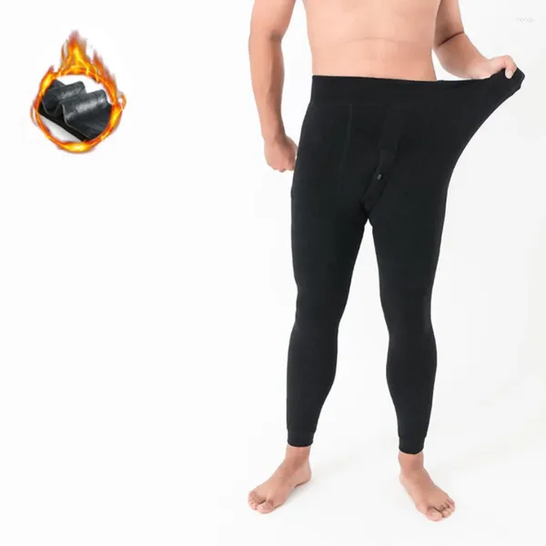 Erkekler Termal iç çamaşırı kış 500g siyah gri artı kadife kalın sıcak erkek tozluklar sıkı uzun Johns tayt pantolonları 597