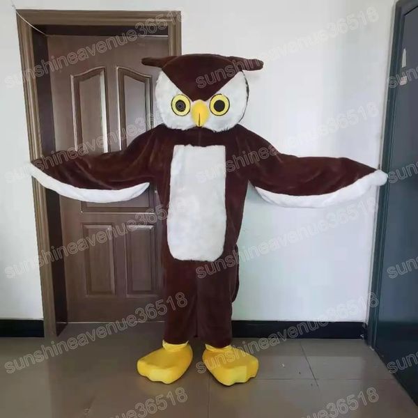 Tamanho do adulto Owl Brown Owl Mascot Costume Top Cartoon Anime Tema Personagem Carnaval Unissex Tamanho da Festa de Aniversário de Natal ao ar livre