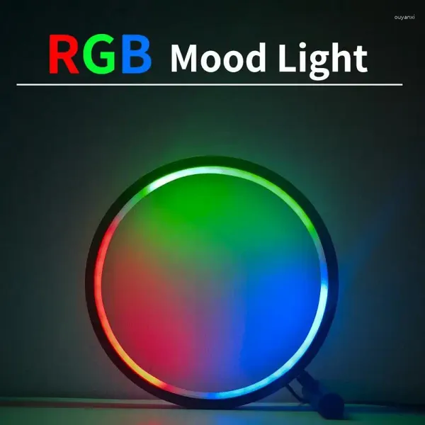 Настольные лампы настольные лампы кольцо RGB пульт дистанционного управления музыкальное ритм освещение светодиодного приложения атмосфера