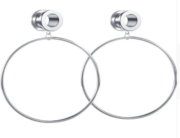 Ring Dangle Schraubstahlohrstöpsel und Tunnel Piercing Lage Ohrring Expanders Lappen Dehnungsmessgeräte 60pcs 6 Größen 4596965