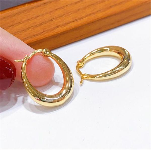 925 A agulha de prata Brincos de loop de círculo de grande círculo de ouro Brincos de jóias de jóias de moda para mulheres Girls Sensitive Ears3463007