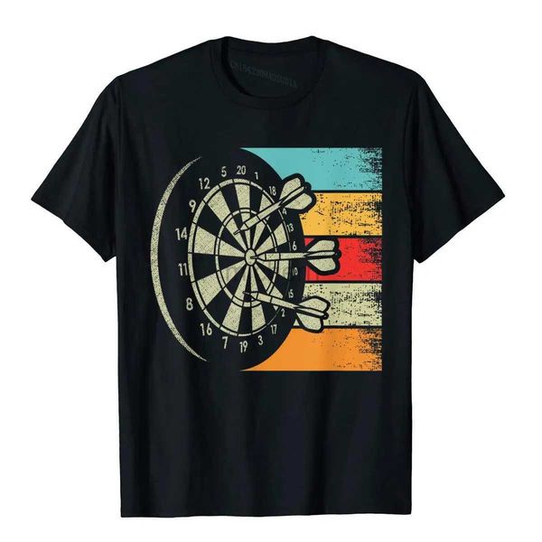 Herren-T-Shirts Retro Darts Dartboard Bulleye Pfeil Dart Liebhaber T-Shirt-Vorbereitungsstil Baumwollmänner Top und T-Shirt Fitness Neues Design T-Shirt D240509