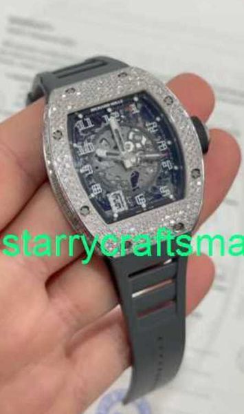 RM Luxury Watches Mechanical Watch Mills RM010 18 -каратный белый золотой фабричный фабрика Diamonds Watch STTK