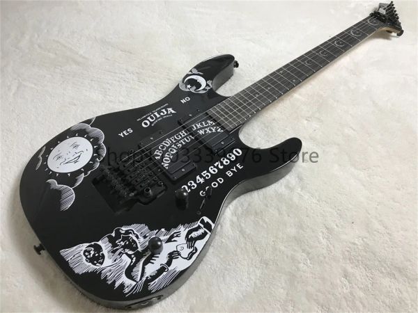 Gitar toptan fiyat satıcısı sıcak gitar yüksek kaliteli yeni siyah kh2 Kirk Hammett ouija beyaz elektro gitar