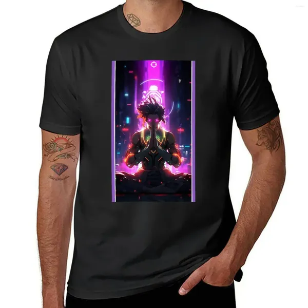 Tanque de tanques de anime Herói Power Power Meditação de qualidade Arte Manga T-shirt Sports Sports Fãs de homens roupas